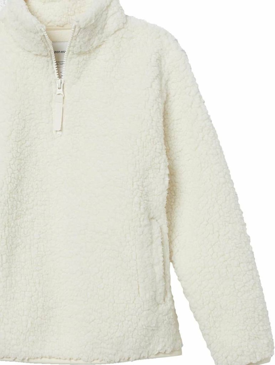 Amazon Essentials Girls' & Toddlers' Soft Sherpa Fleece Quarter-Zip Jacket - Warm Winter Pullover for Kids