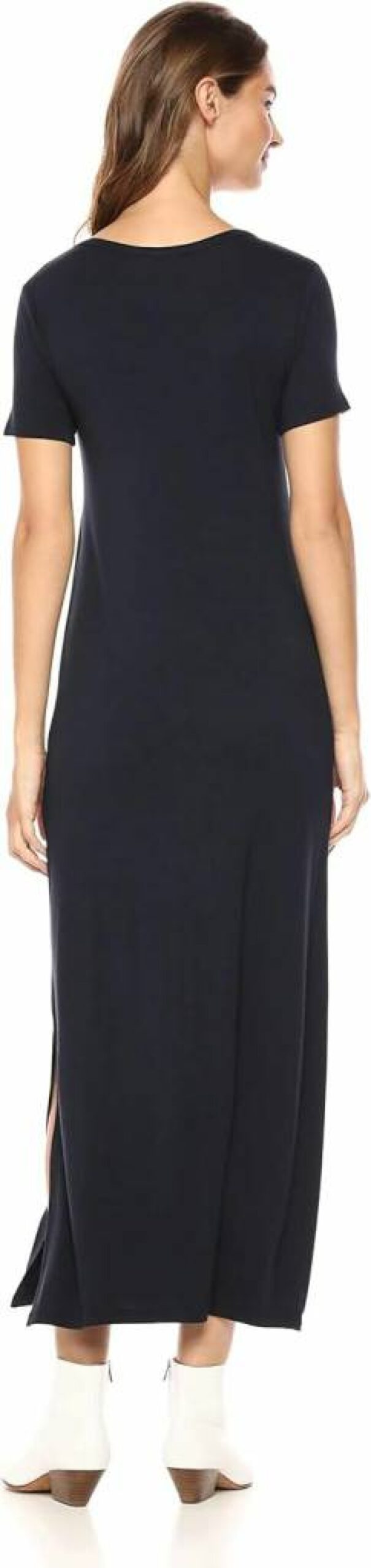 Amazon Essentials Women's Casual Short-Sleeve Crewneck Jersey Maxi Dress with Side Slit