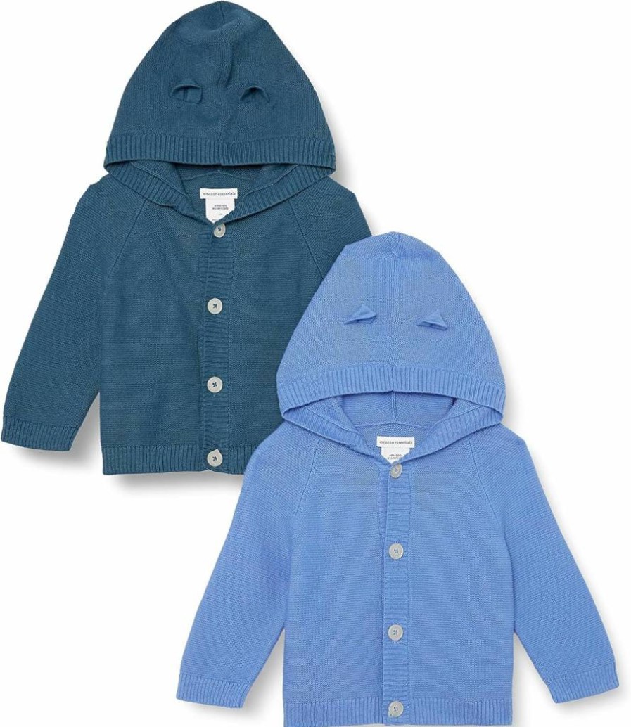 Amazon Essentials Unisex Baby Hooded Sweater 2-Pack, Soft Cotton Comfort Wear for Infants