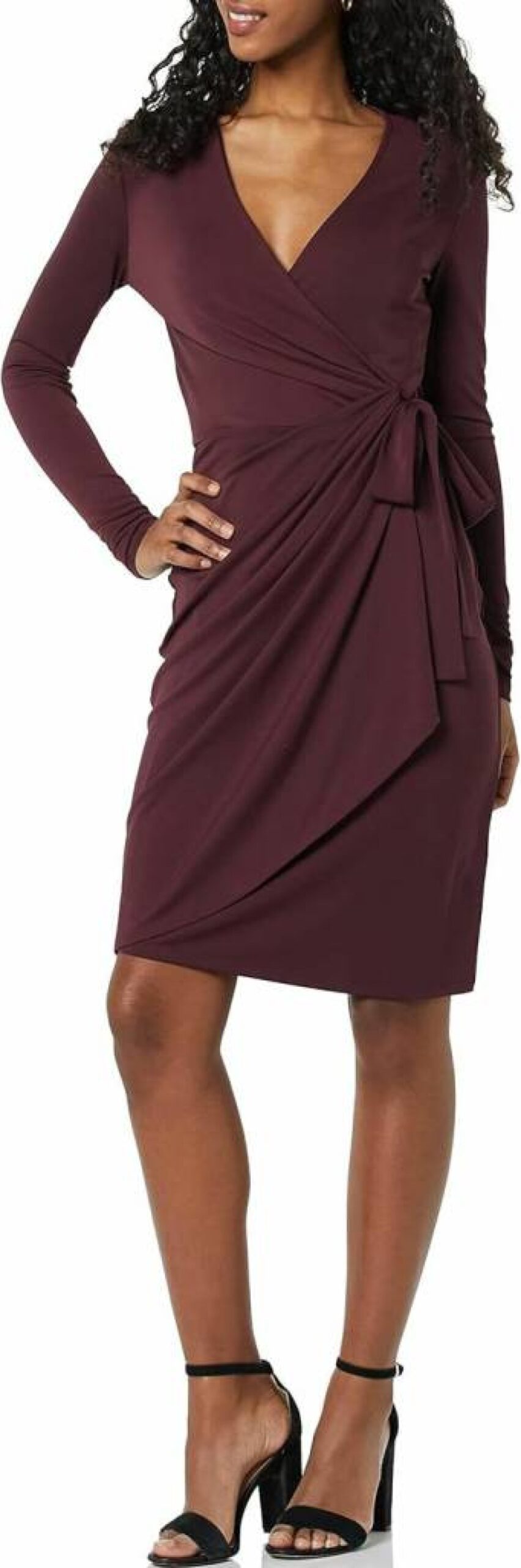 Amazon Essentials Women's Plus Size Long Sleeve Wrap Dress - Classic Flowy Style for Everyday Wear