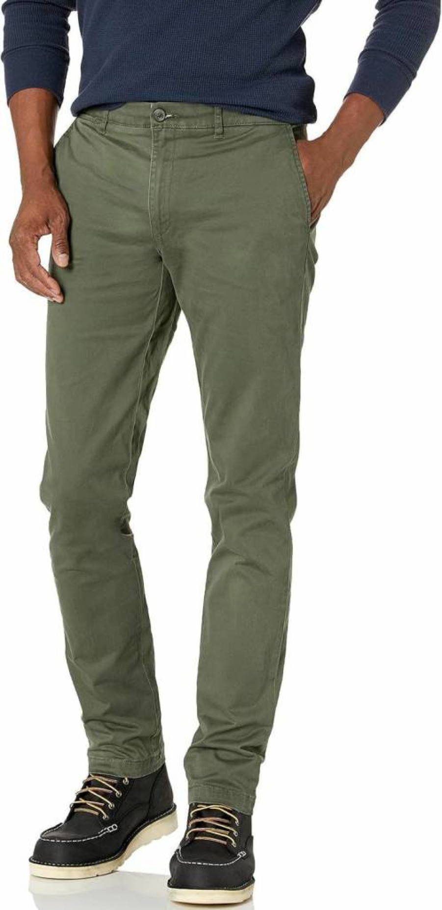 Amazon Essentials Men's Slim-Fit Stretch Chino Pants - Comfort Washed Cotton Casual Trousers