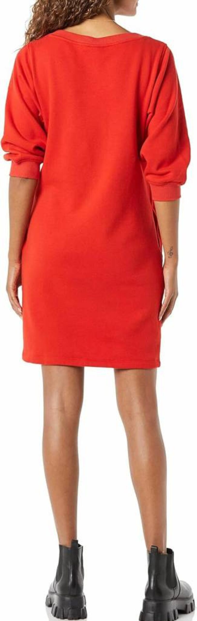 Amazon Essentials Women's Plus Size Fleece Boatneck Sweatshirt Dress with Blouson Sleeves