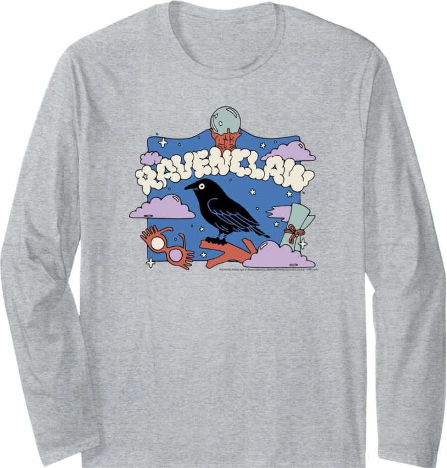 Amazon Essentials Harry Potter Ravenclaw House Graphic Long Sleeve Cotton T-Shirt for Adults