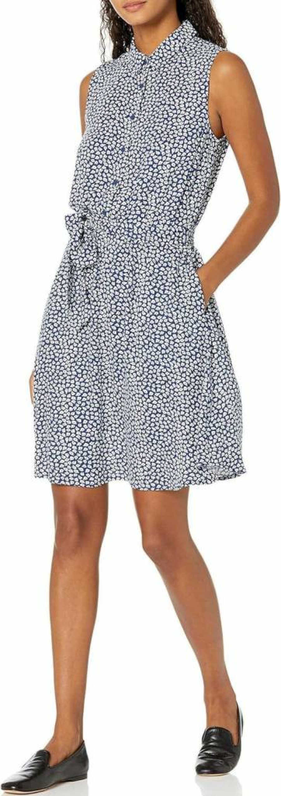 Amazon Essentials Women's Casual Sleeveless Woven Shirt Dress - Relaxed Fit Summer Dress