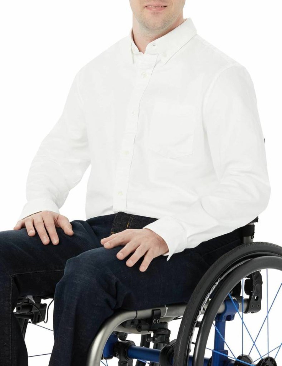 Amazon Essentials Men's Regular-Fit Stretch Oxford Long Sleeve Shirt with Pocket (Big & Tall Sizes Available)