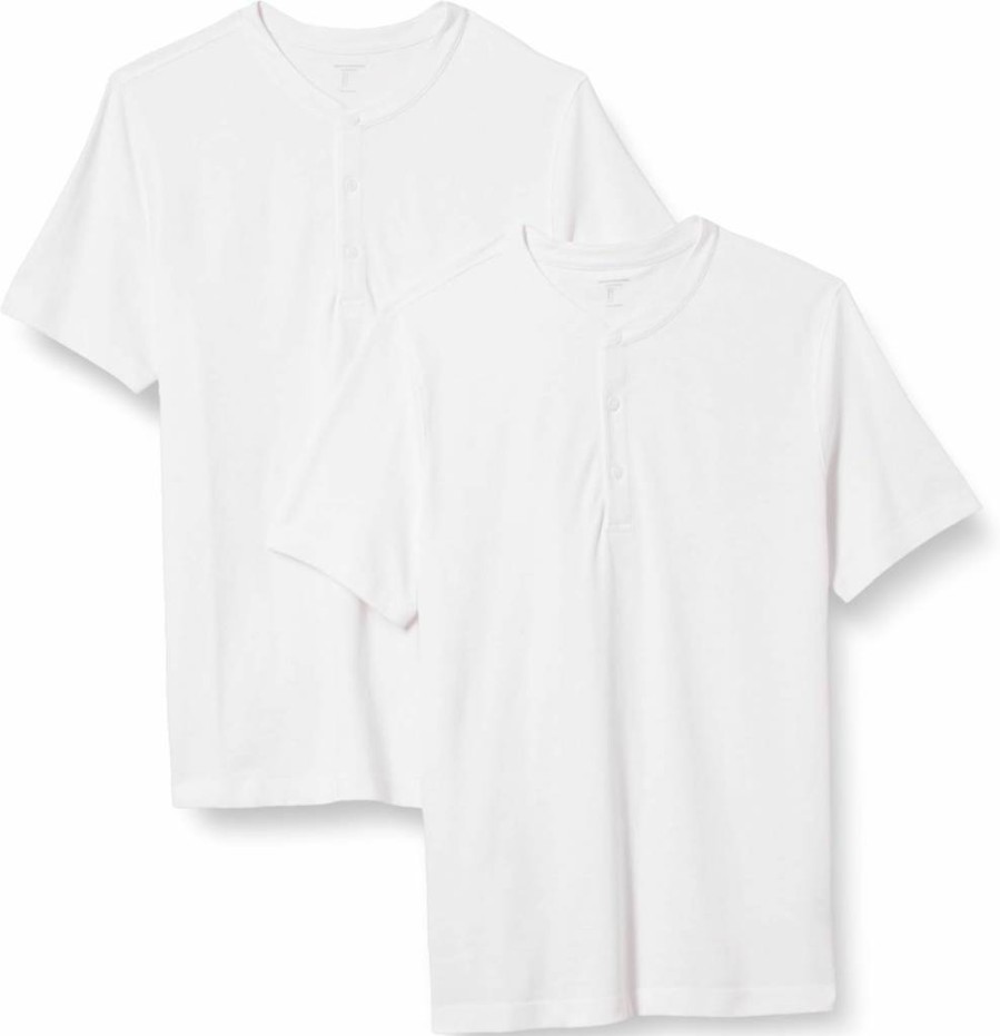 Amazon Essentials Men's 2-Pack Slim-Fit Short-Sleeve Pique Henley Shirts