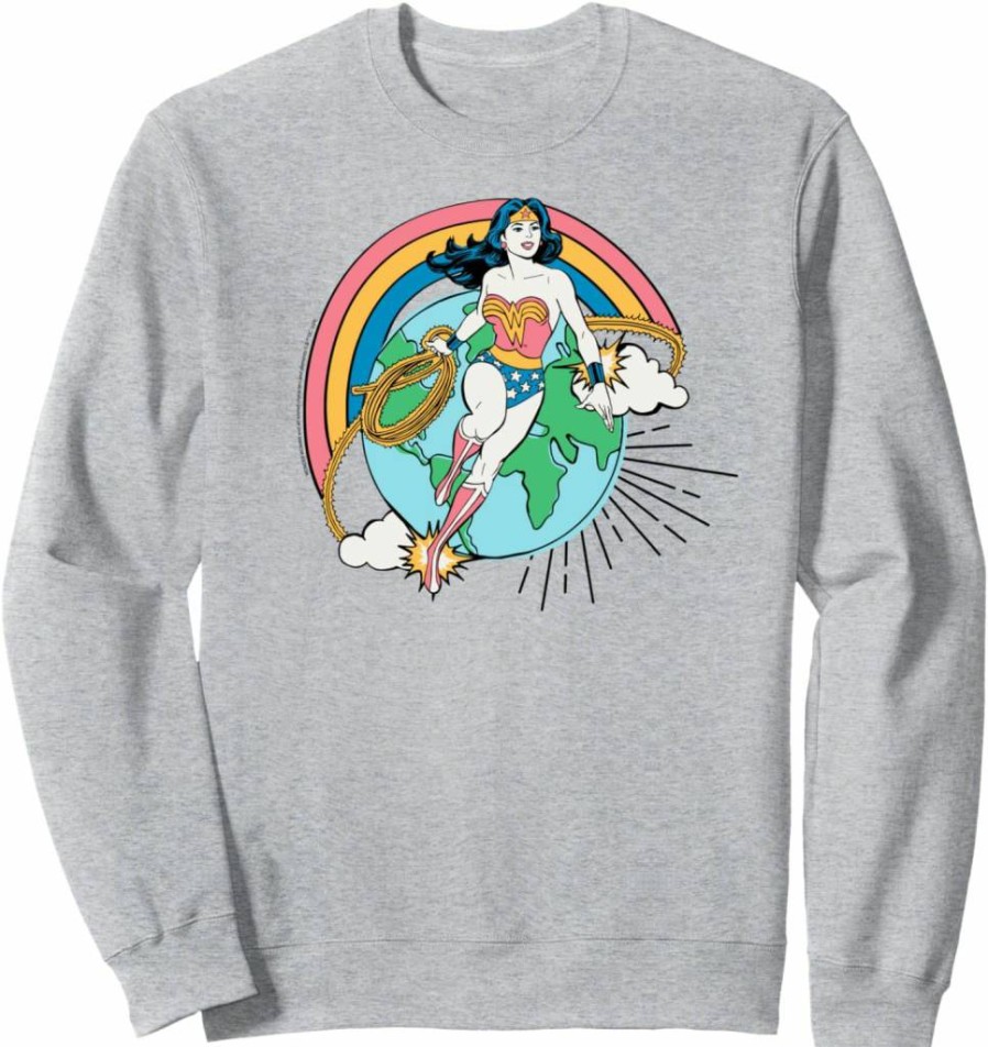 Amazon Essentials DC Comics Wonder Women Graphic Hoodie with Rainbow Lasso Design