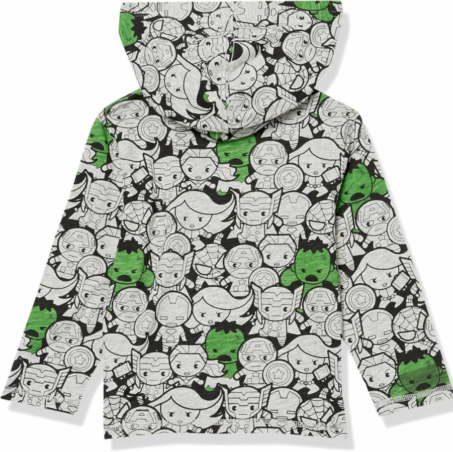 Amazon Essentials Boys' & Toddlers' Disney Marvel Star Wars 2-Pack Lightweight Hooded Long-Sleeve Shirts