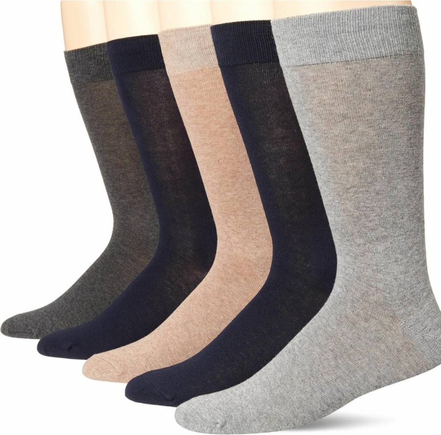 Amazon Essentials Men's Dress Socks 5-Pack - Solid Color Casual & Formal Socks for Men