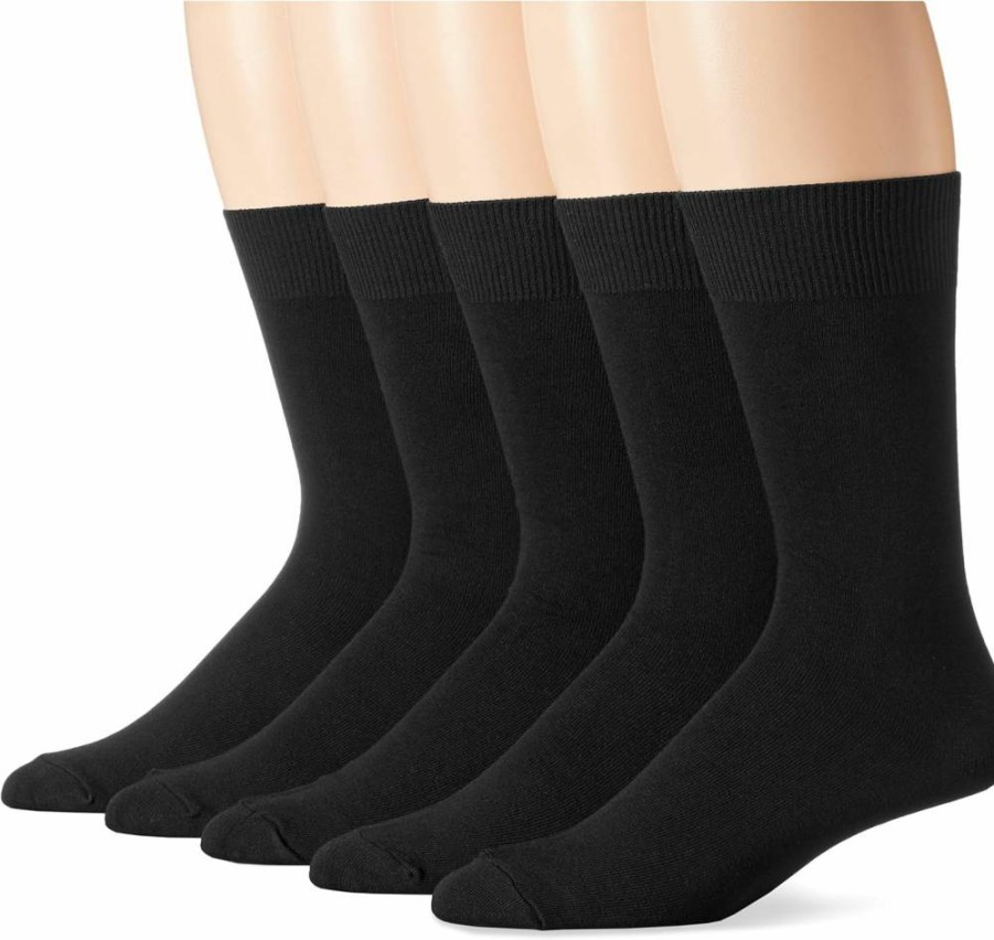 Amazon Essentials Men's Dress Socks 5-Pack - Solid Color Casual & Formal Socks for Men
