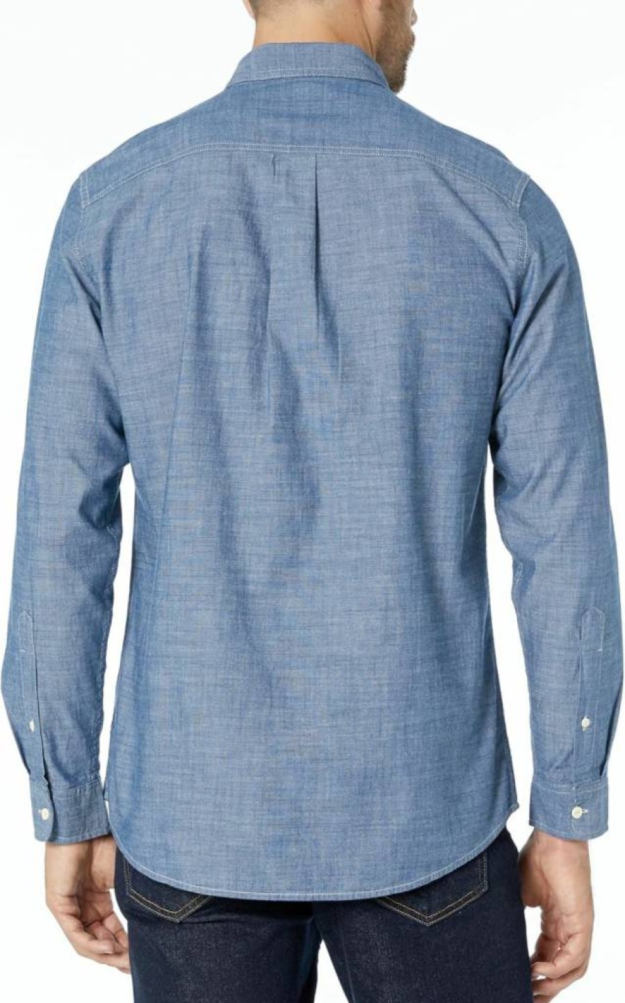 Amazon Essentials Men's Regular-Fit Long-Sleeve Chambray Shirt - Classic Casual Button-Down for Everyday Wear