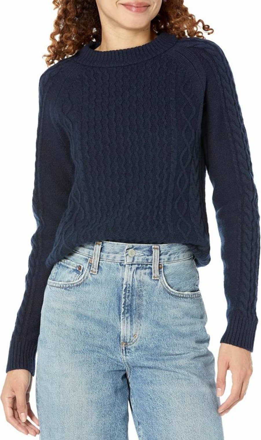 Amazon Essentials Women's Cable Knit Sweater - Soft Stitch Detail Pullover for Casual Comfort