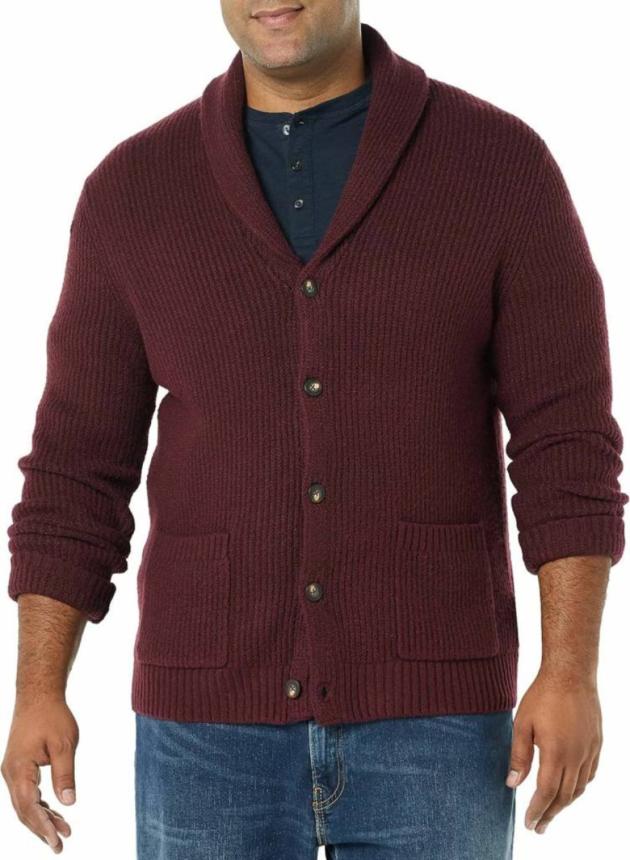 Amazon Essentials Men's Soft-Touch Long-Sleeve Cardigan with Shawl Collar - Comfortable Casual Knit Sweater
