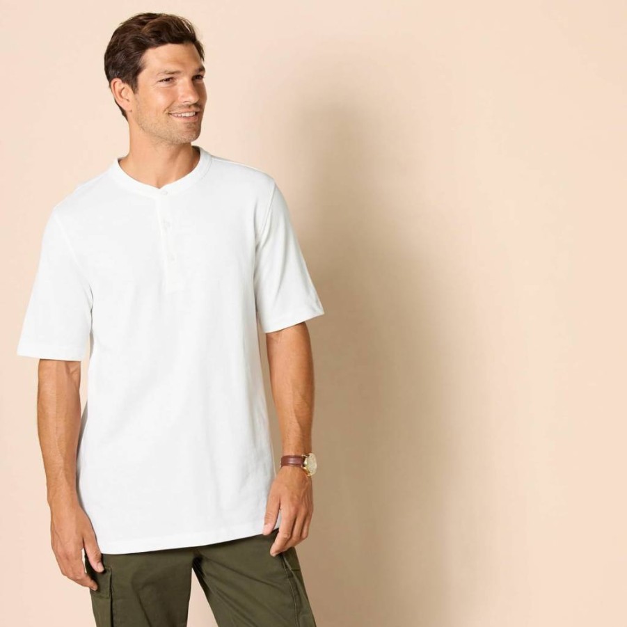Amazon Essentials Men's Regular-Fit Short Sleeve Henley Shirt, 2-Pack, Pique Knit (Big & Tall Sizes Available)