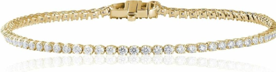 Amazon Essentials 14K Gold Lab-Grown Diamond Tennis Bracelet for Women - IGI Certified, 7 Inch