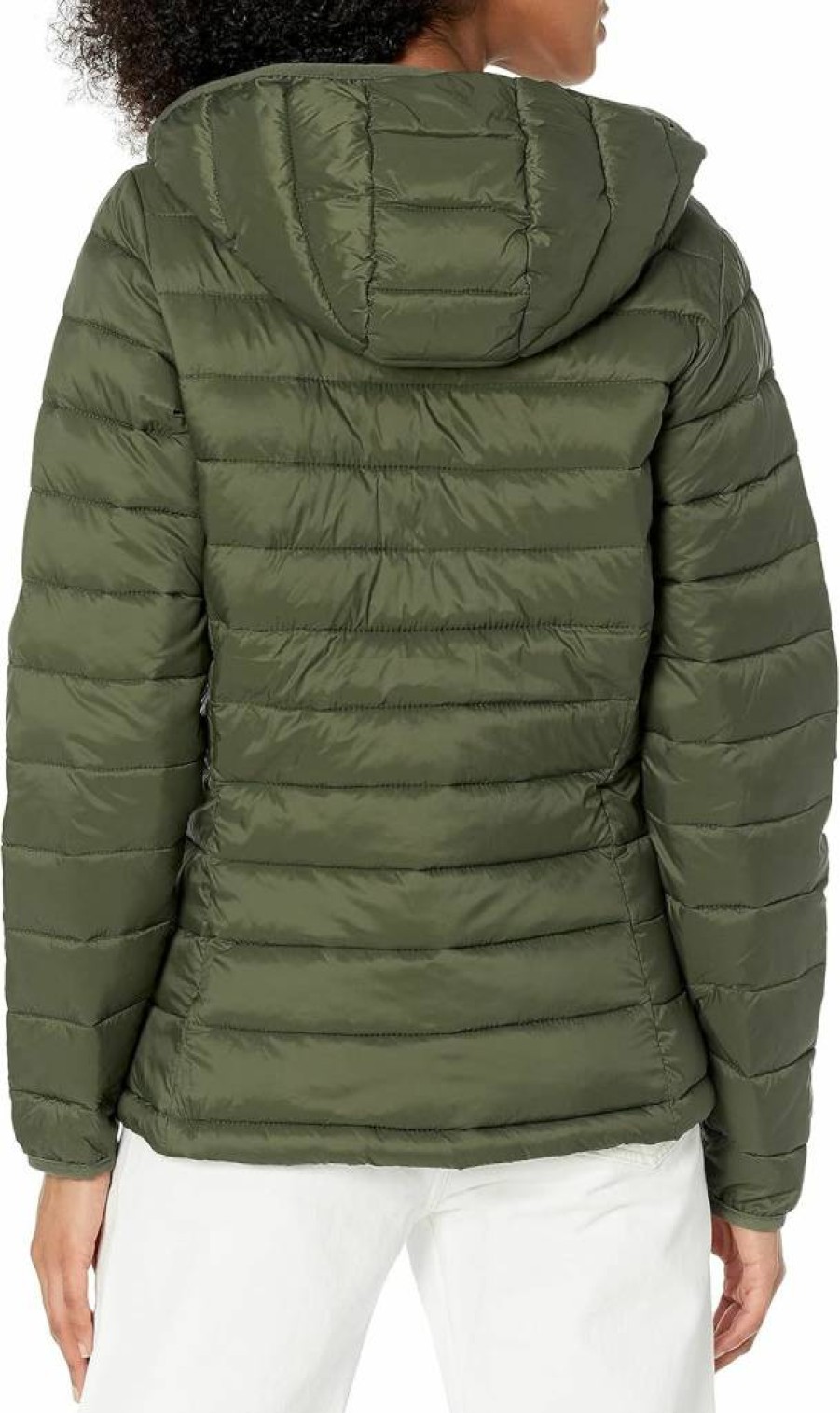 Amazon Essentials Women's Lightweight Water-Resistant Hooded Puffer Jacket with Full-Zip & Long Sleeves, Packable for Travel