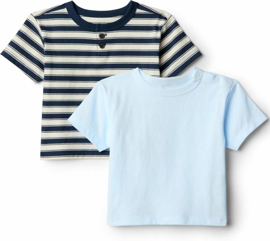 Amazon Essentials Toddler & Baby Boys' Short Sleeve T-Shirts, 2-Pack - Soft Cotton Tees for Infants