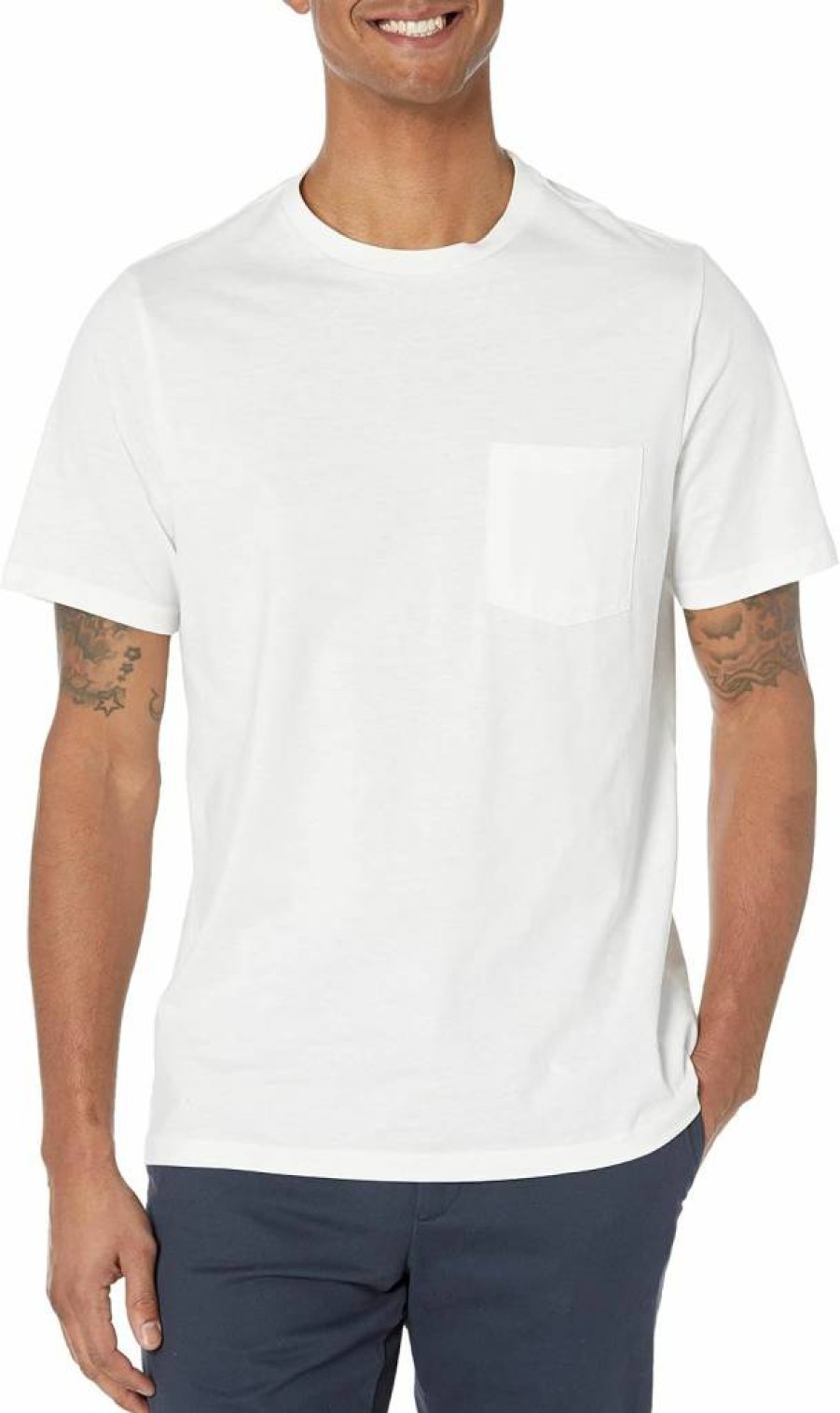 Amazon Essentials Men's Regular-Fit Short-Sleeve Crewneck Pocket T-Shirts, 2-Pack