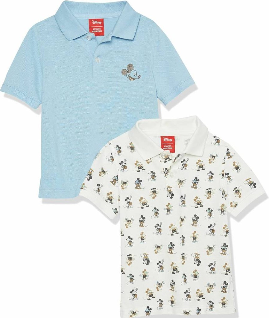 Amazon Essentials Boys' & Toddlers' Short-Sleeve Polo Shirts - Disney, Marvel, Star Wars Themes, 2-Pack