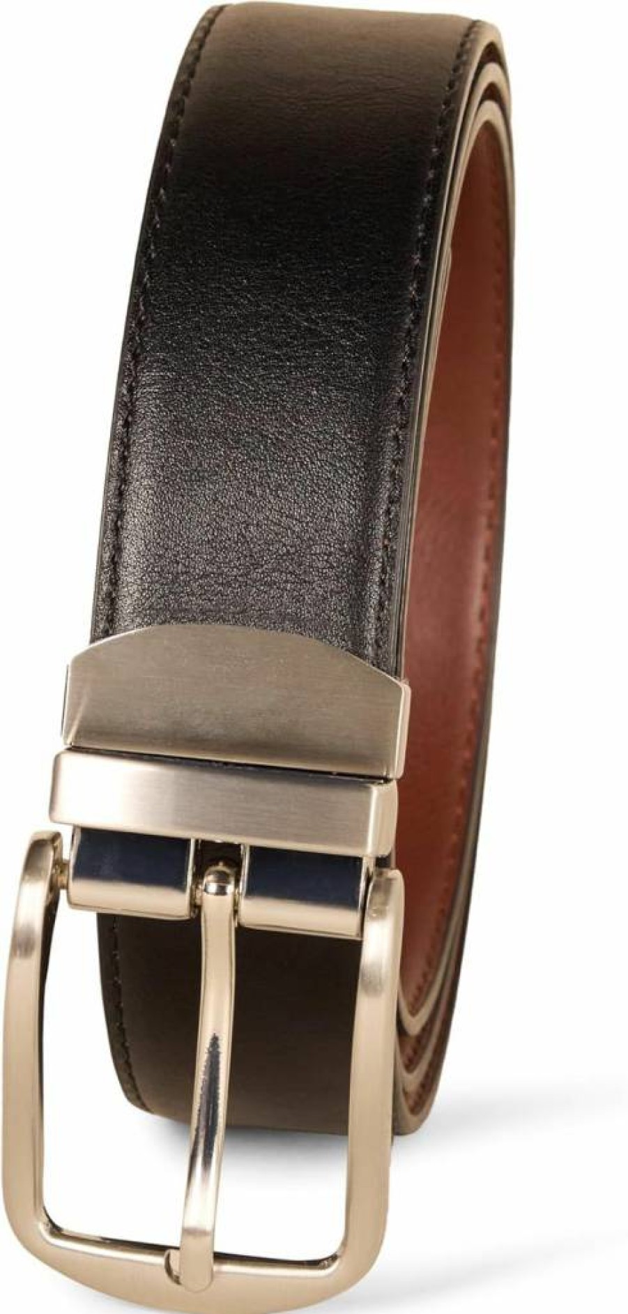 Amazon Essentials Men's Reversible Dress Belt - Adjustable Dual-Sided Leather Belt for Business & Casual Wear