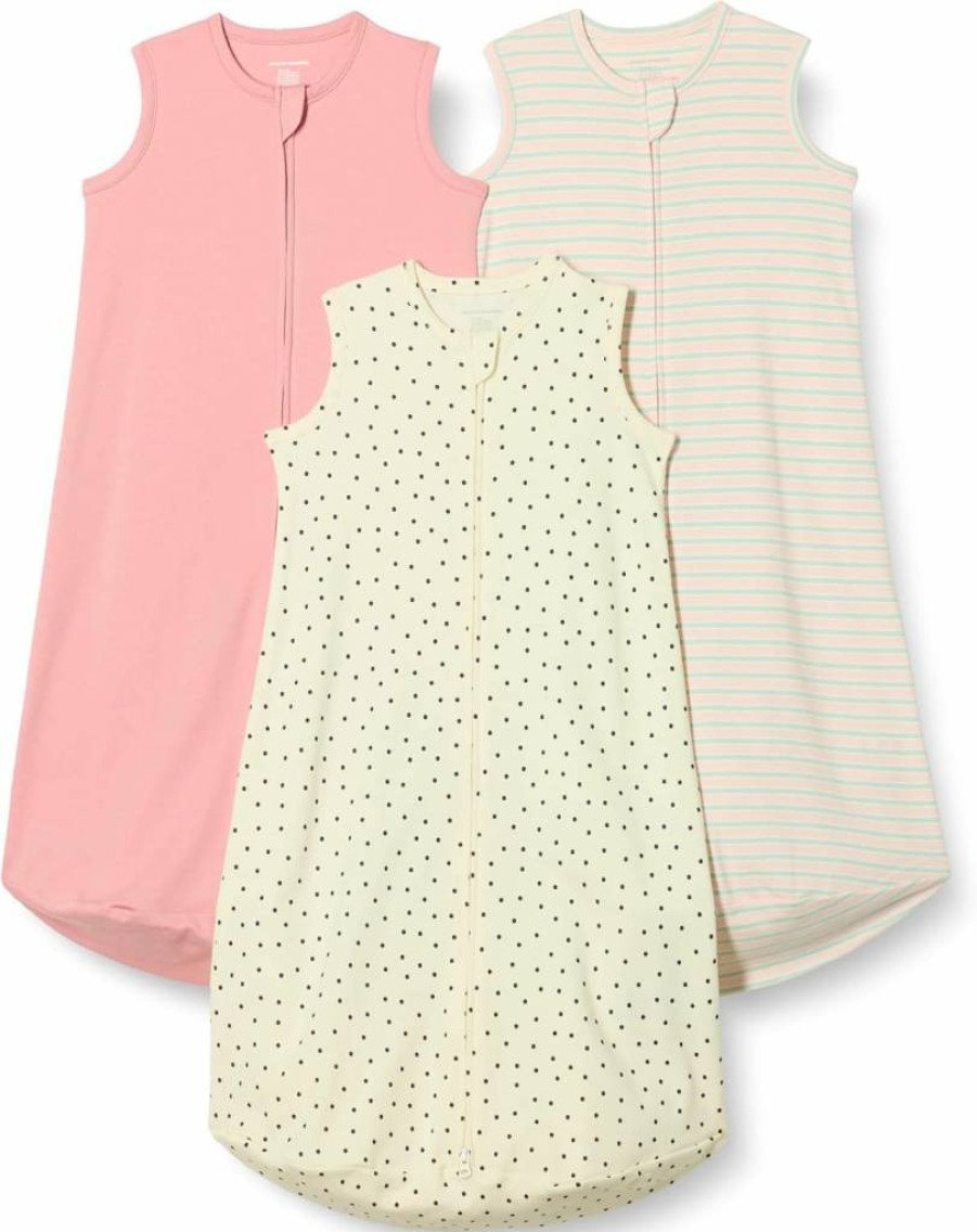 Amazon Essentials Unisex Baby Cotton Sleep Sack - 3-Pack Wearable Blanket for Safe & Comfortable Infant Sleep