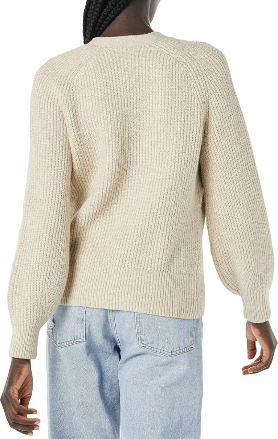 Amazon Essentials Women's Ribbed Blouson Cardigan - Soft Touch Knit Sweater for Women
