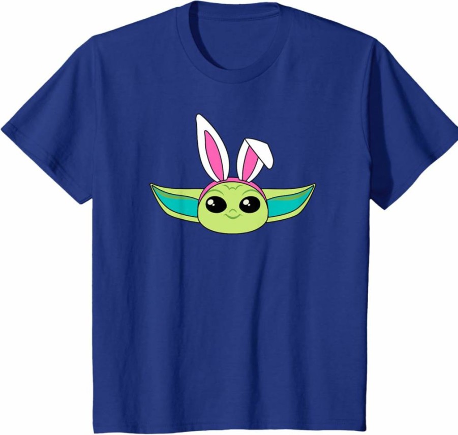 Amazon Essentials The Mandalorian Grogu Easter Bunny Ears Graphic T-Shirt for Spring