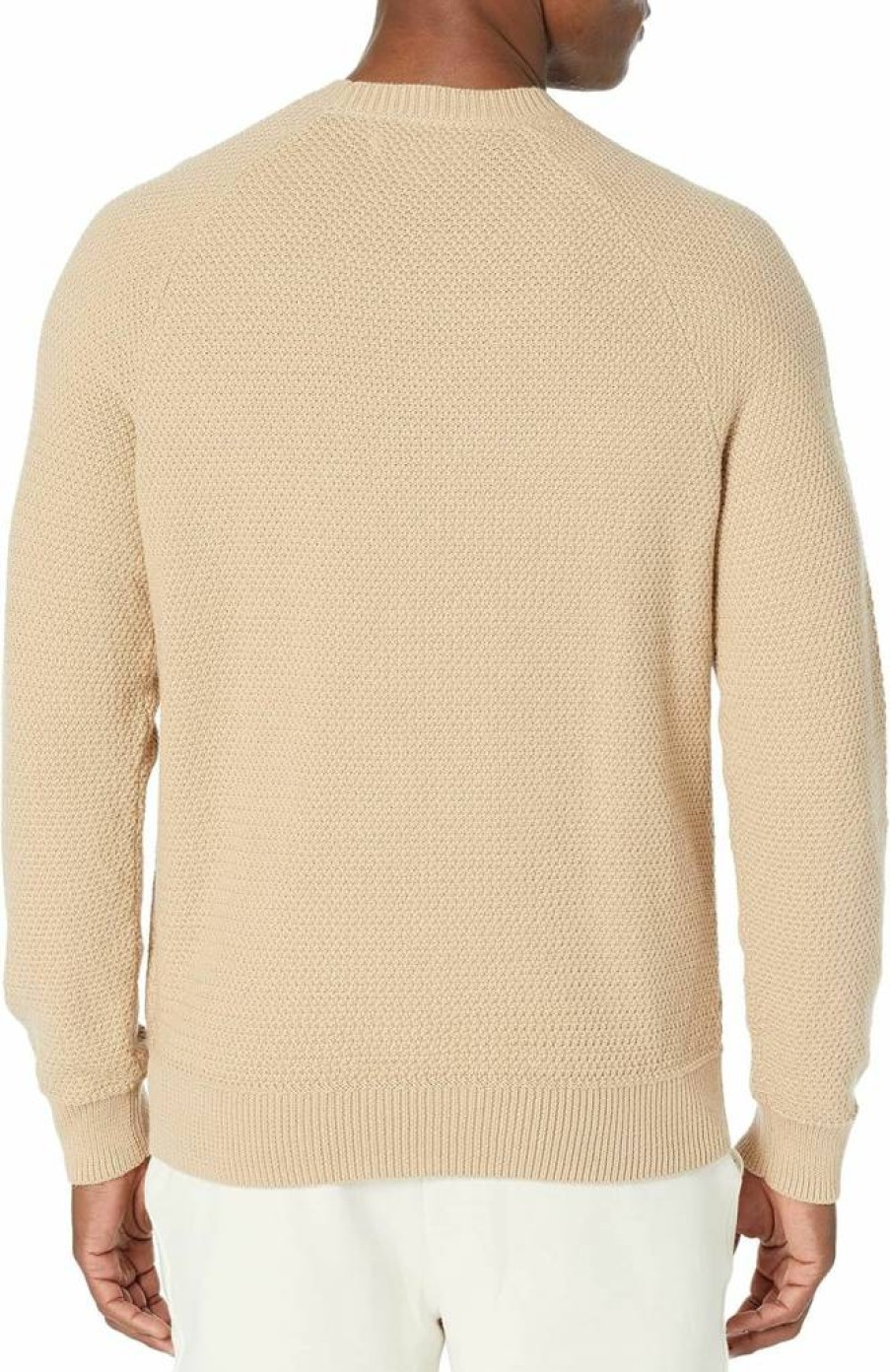 Amazon Essentials Men's Textured Cotton Oversized Crewneck Sweater, Relaxed Fit, Casual Pullover