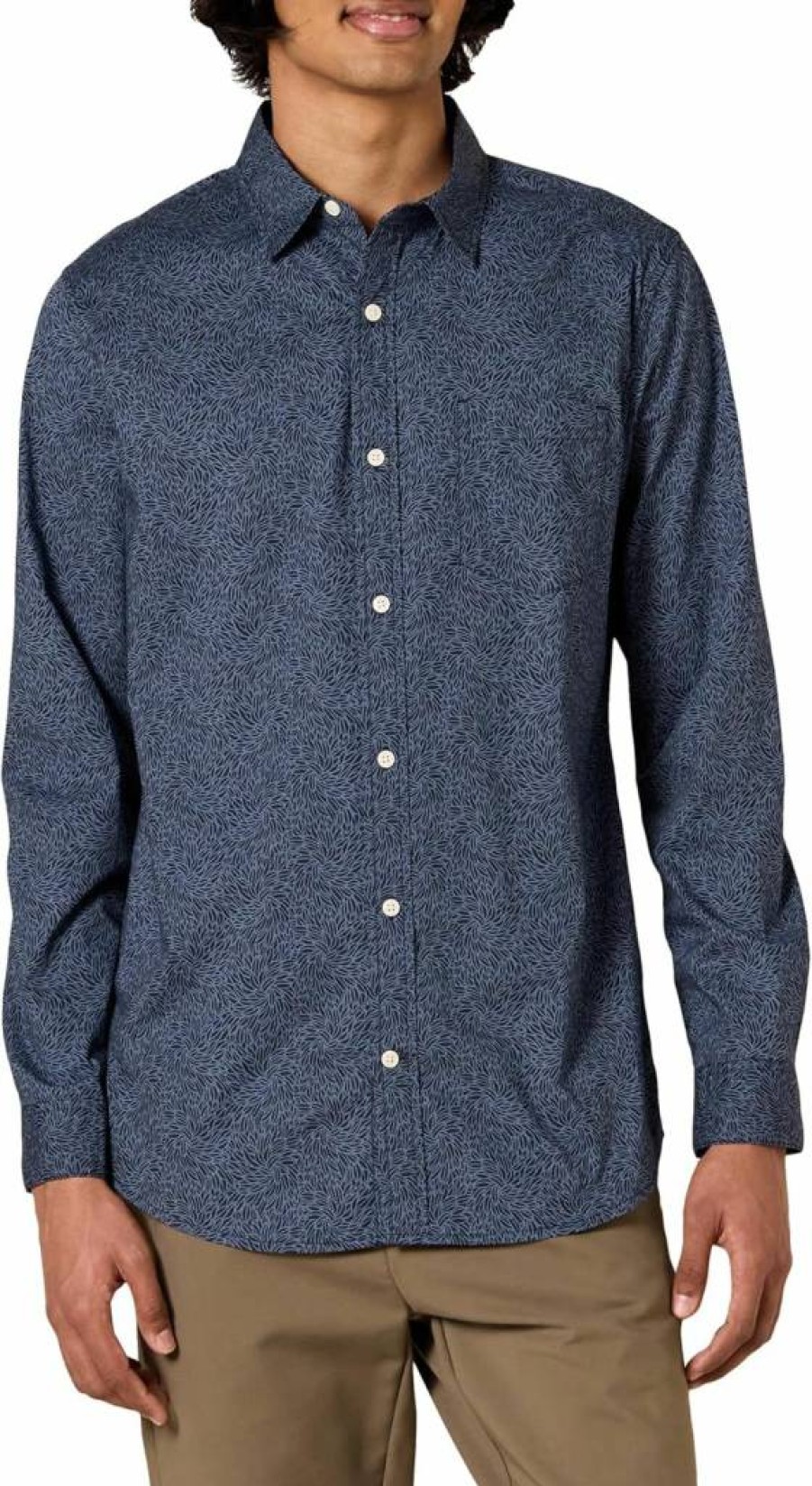 Amazon Essentials Men's Slim-Fit Long-Sleeve Stretch Poplin Dress Shirt for Business Casual Wear