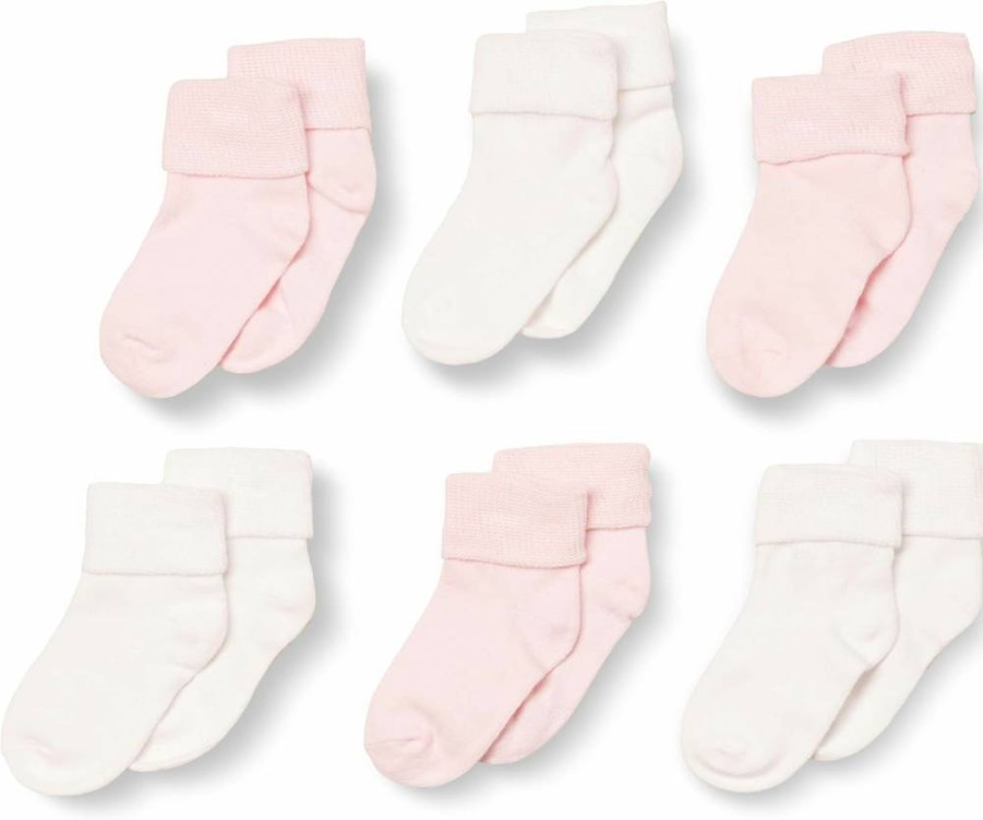 Amazon Essentials Unisex Baby Socks with Turn Cuff - 6-Pack Soft Cotton Infant Socks for Newborns & Toddlers