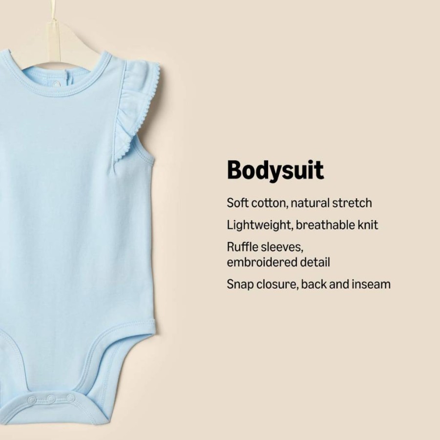 Amazon Essentials Baby Girls' Embroidered Ruffle Bodysuit 2-Pack, Cute & Comfortable Outfit by Sofia Grainge
