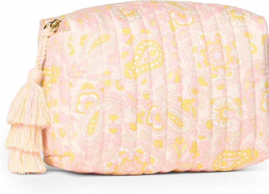 Amazon Essentials Women's Quilted Makeup & Toiletry Bag by Sofia Grainge, Travel Cosmetic Organizer