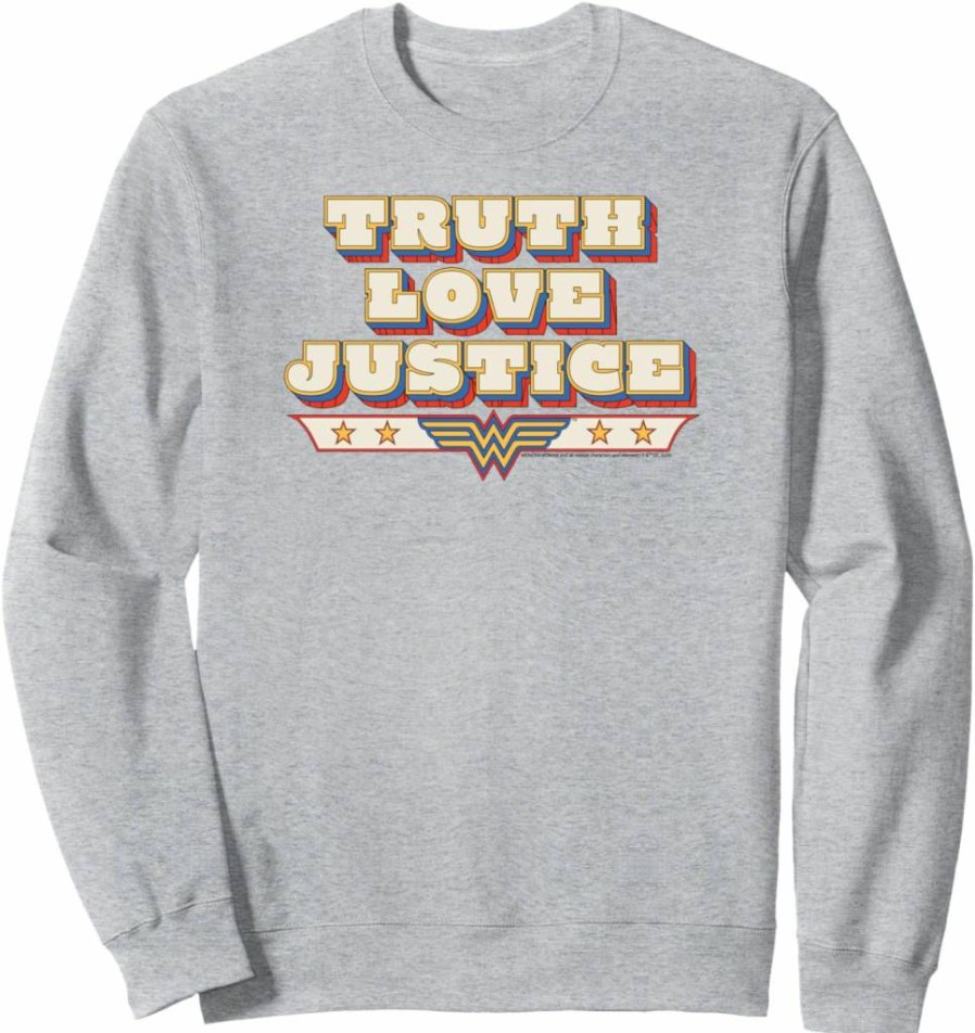 Amazon Essentials Wonder Woman Graphic Sweatshirt - DC Comics Truth Love Justice Pullover