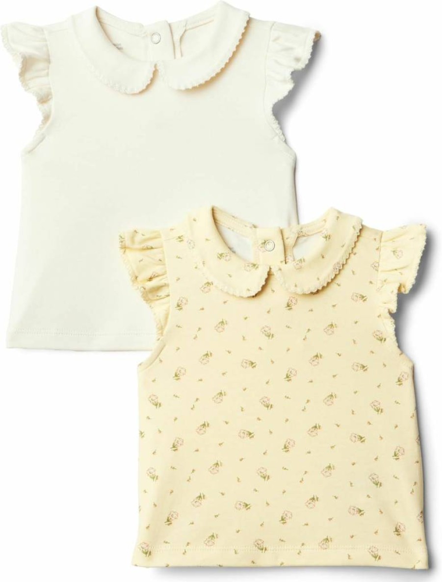 Amazon Essentials Toddler & Baby Girls' Short Sleeve Blouse 2-Pack, Soft Cotton Casual Top