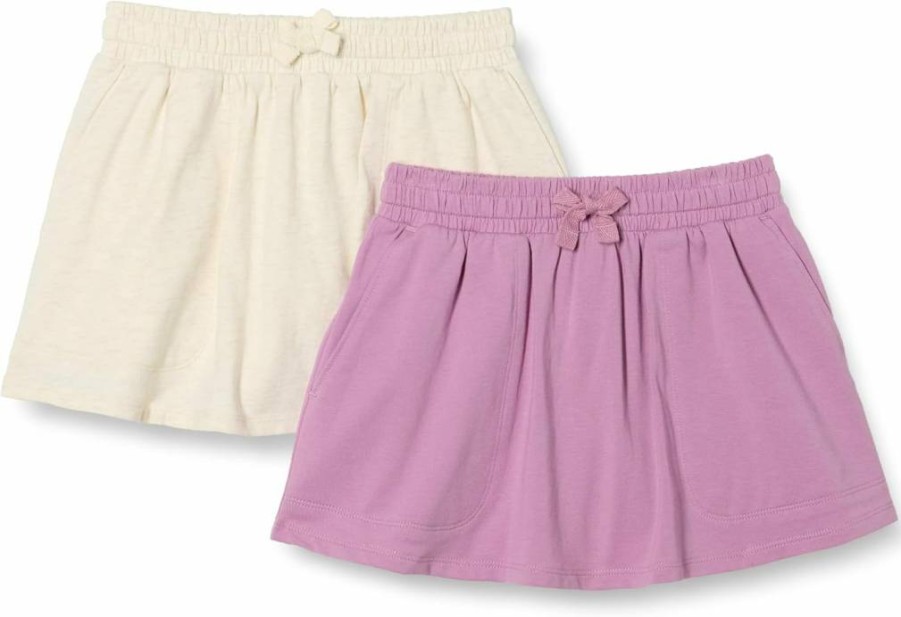 Amazon Essentials Girls' 2-Pack Stretch Knit Skorts with Patch Pockets | Comfortable Play & School Short-Skirts