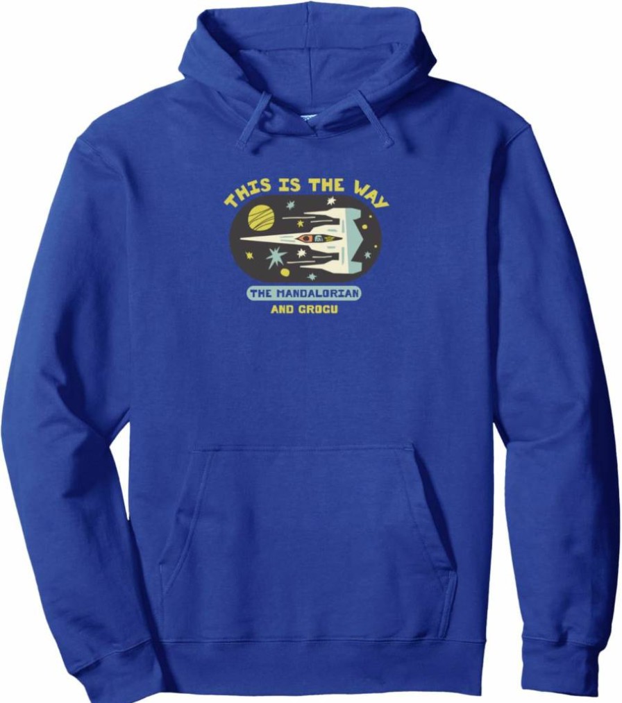 Amazon Essentials Star Wars The Mandalorian & Grogu Space Design Pullover Hoodie Sweatshirt
