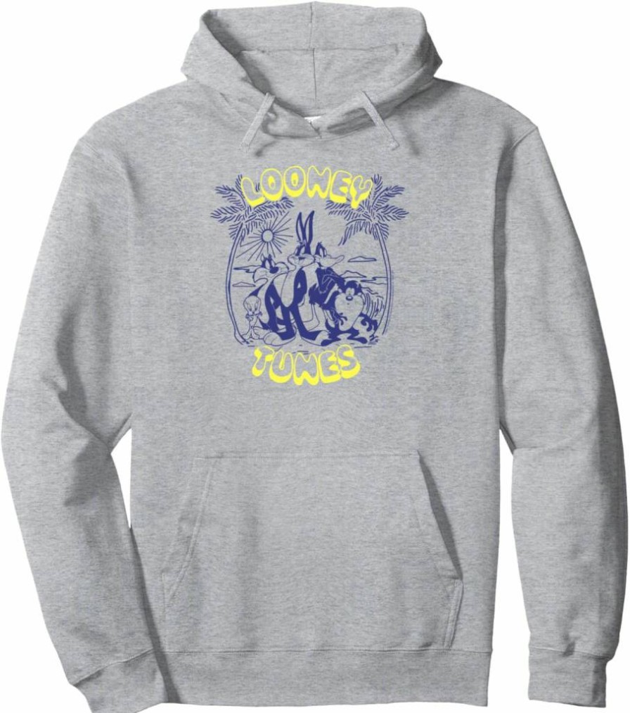 Amazon Essentials Looney Tunes Hoodie - Tropical Beach Pullover Sweatshirt for Men & Women