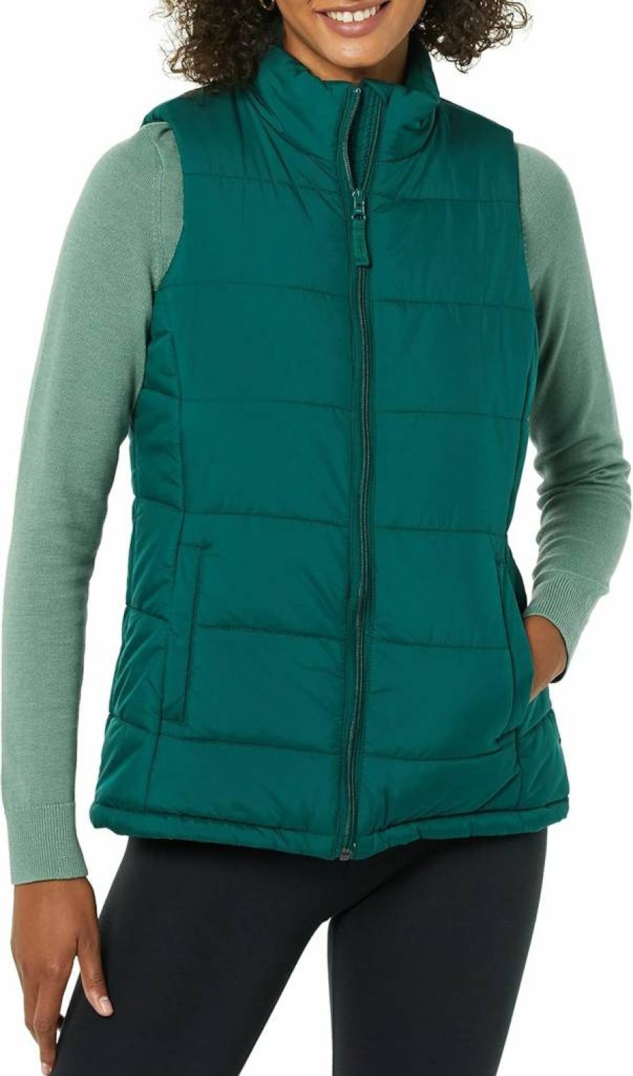 Amazon Essentials Women's Mid-Weight Puffer Vest - Lightweight Quilted Insulated Winter Vest for Women