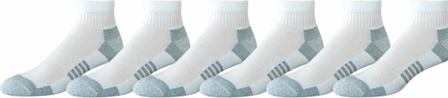 Amazon Essentials Men's Cushioned Athletic Socks, Breathable Cotton Blend, 6-Pack Ankle Socks for Sports & Casual Wear