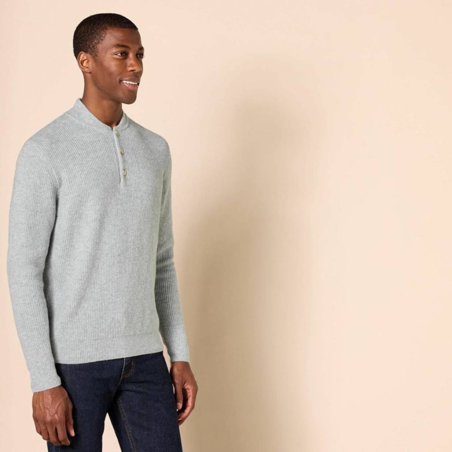 Amazon Essentials Men's Soft-Touch Long-Sleeve Henley Sweater for Comfort & Style