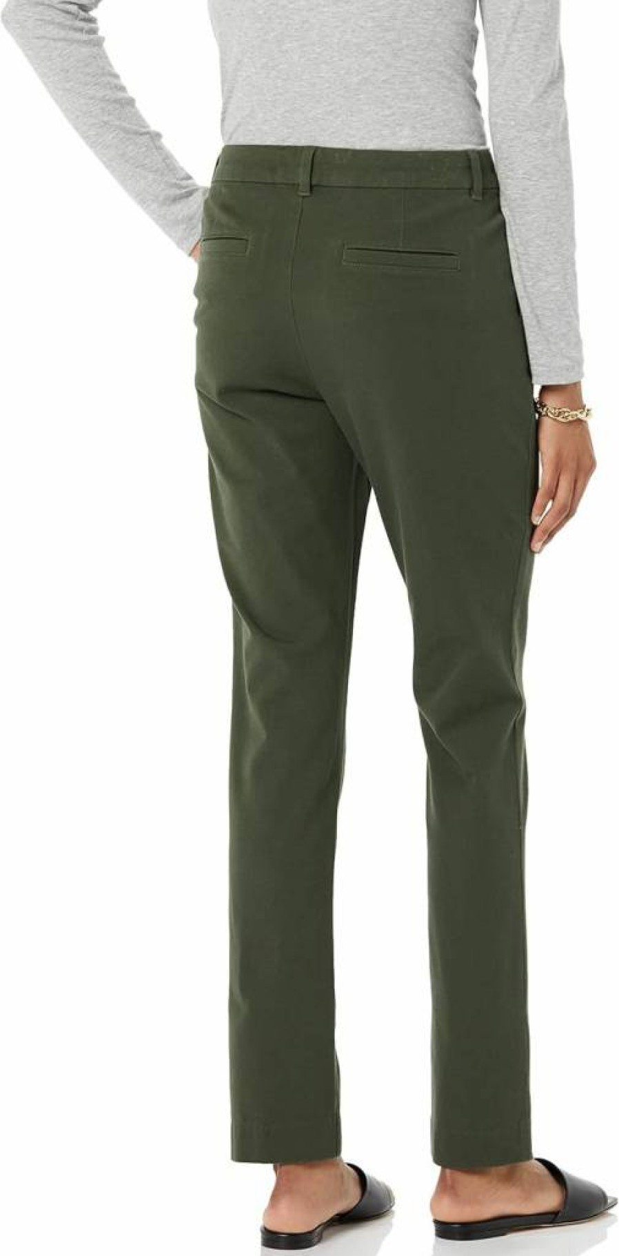 Amazon Essentials Women's Straight Leg Pants - Bi-Stretch Comfort, Full Length Trousers for Everyday Wear