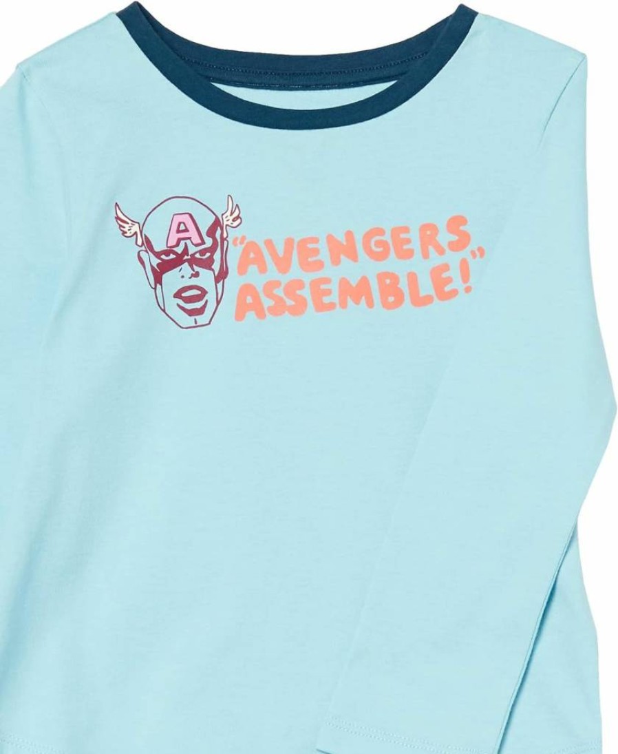 Amazon Essentials Girls & Toddlers Long-Sleeve Disney Character T-Shirts 2-Pack (Marvel, Star Wars, Frozen, Princess)