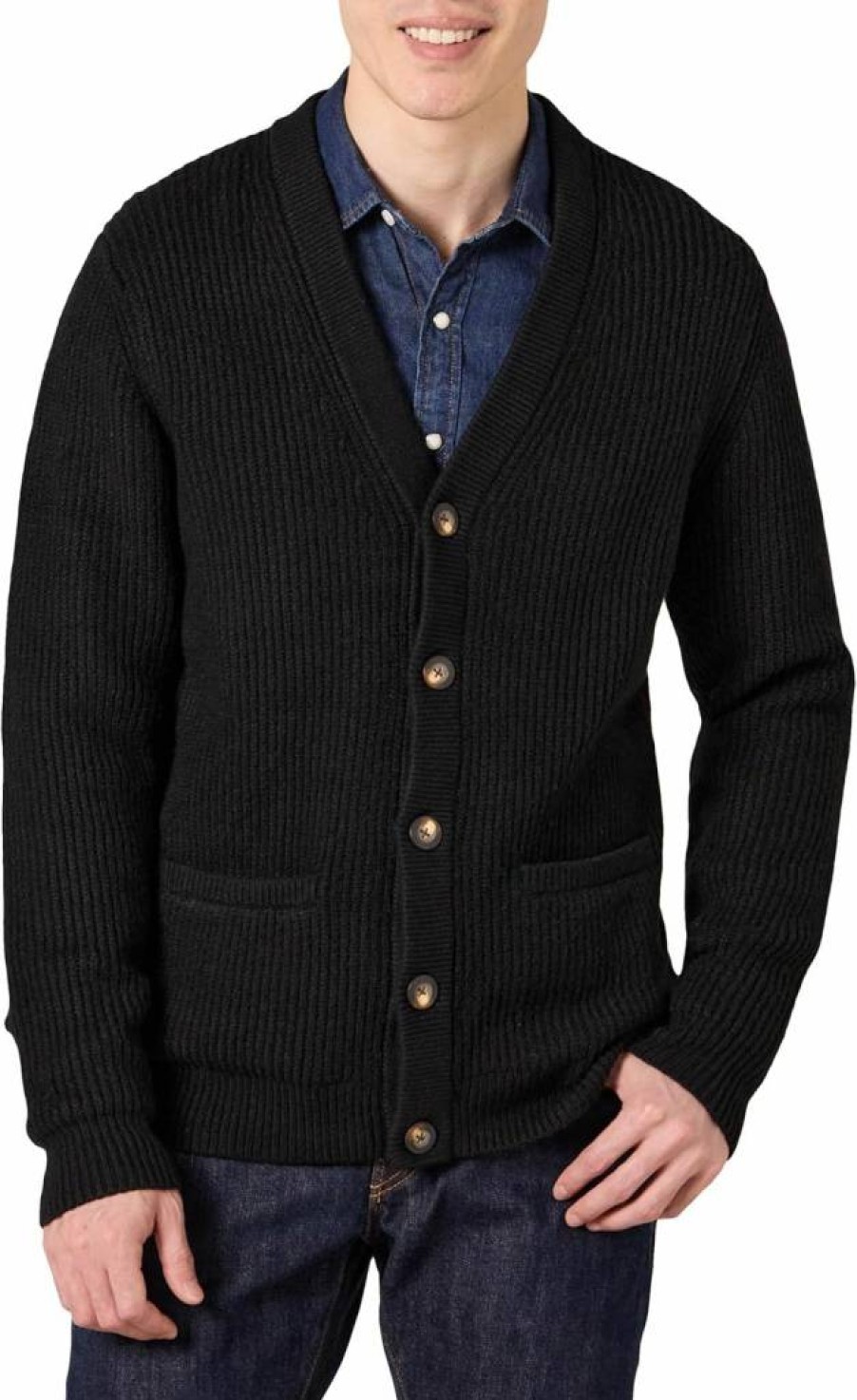 Amazon Essentials Men's Soft Touch Long-Sleeve Cardigan Sweater for Comfort & Style