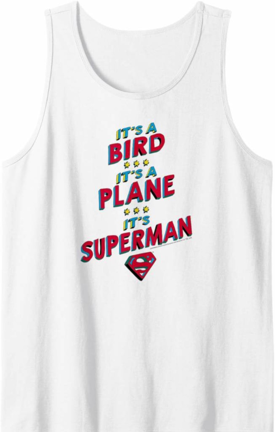 Amazon Essentials DC Comics Superman Graphic Tank Top for Men - It's a Bird It's a Plane Tee
