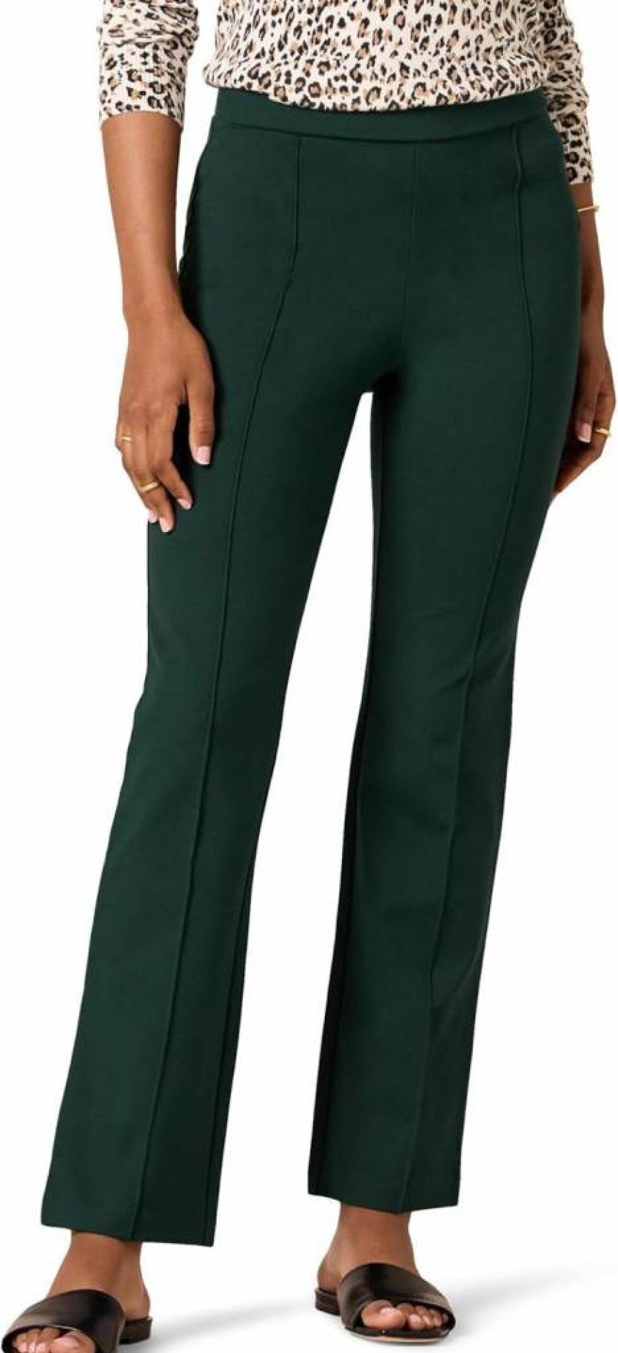 Amazon Essentials Women's Stretch Ponte Pull-On Ankle Pants - Mid Rise Comfort Fit for Work & Casual Wear