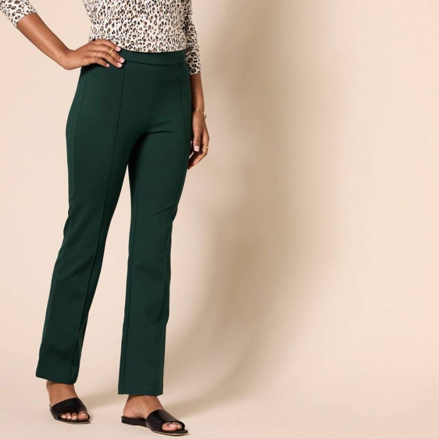 Amazon Essentials Women's Stretch Ponte Pull-On Ankle Pants - Mid Rise Comfort Fit for Work & Casual Wear