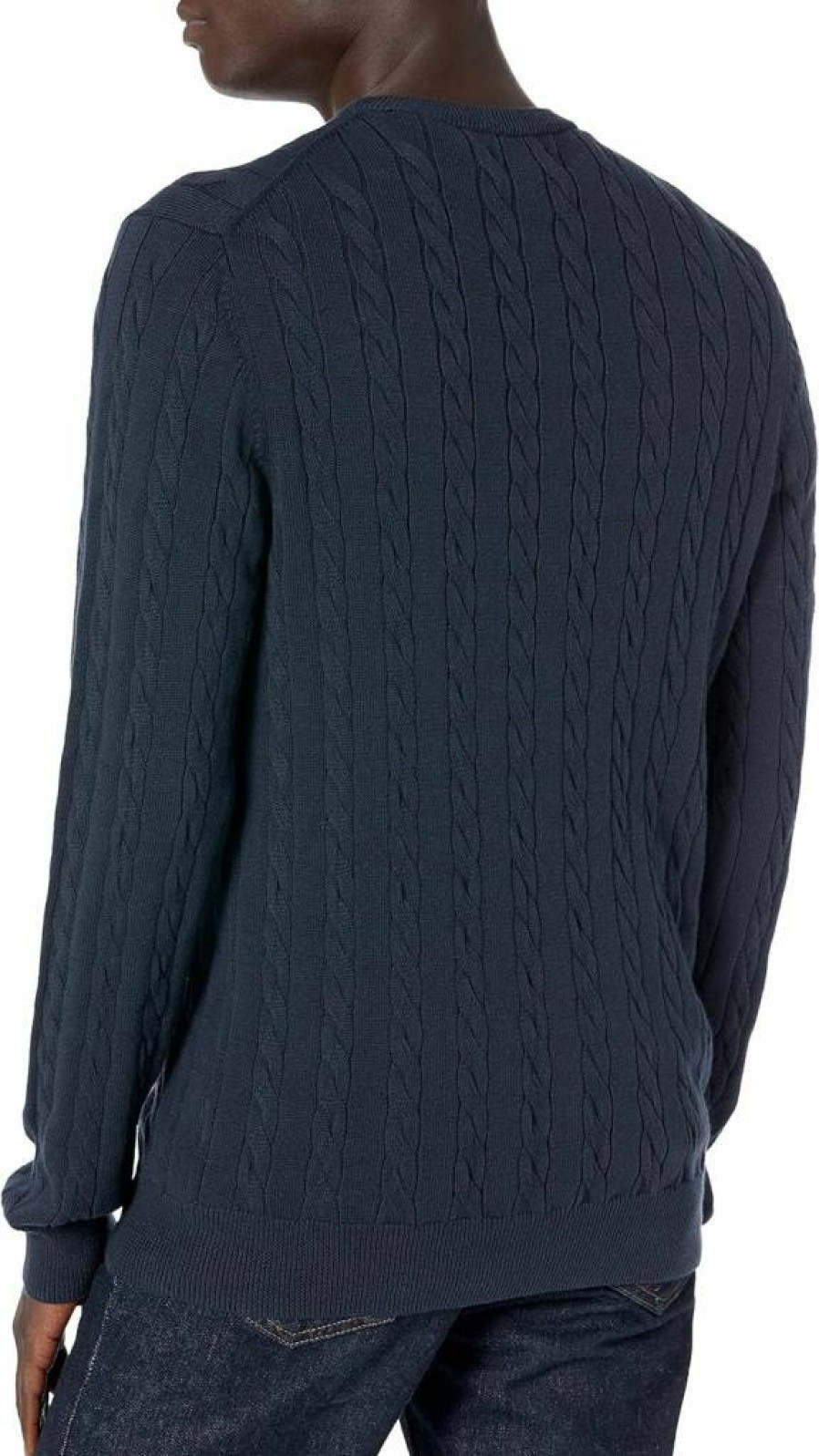 Amazon Essentials Men's Classic Cable Knit Cotton Crewneck Sweater