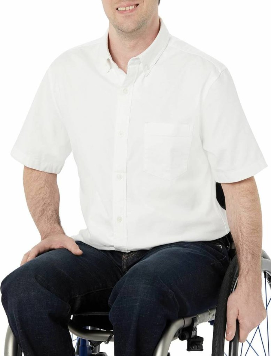 Amazon Essentials Men's Regular-Fit Short-Sleeve Oxford Shirt with Pocket - Stretch Comfort, Classic Style