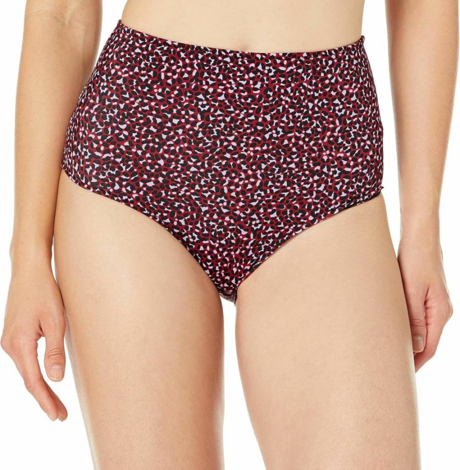 Amazon Essentials Women's High Waist Swim Bottoms Plus Size - Comfortable Tummy Control Bathing Suit Bottoms for Women