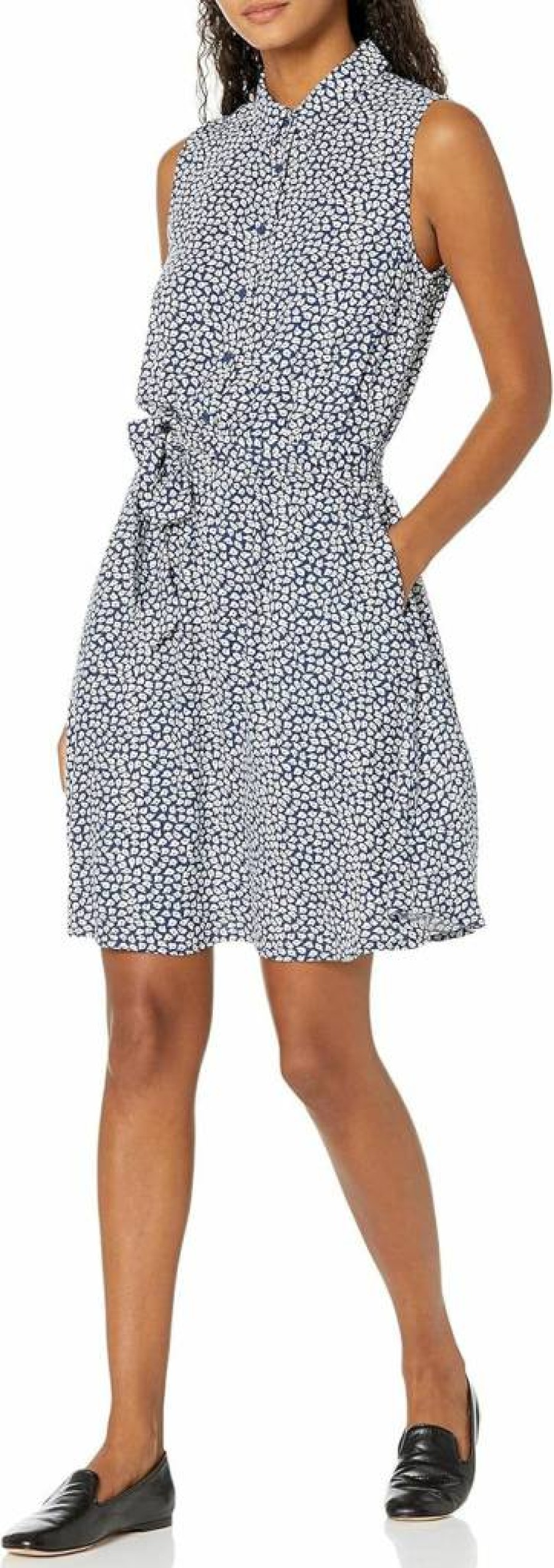 Amazon Essentials Women's Casual Sleeveless Woven Shirt Dress - Relaxed Fit Summer Dress